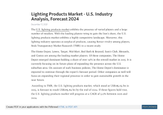 Lighting Products Market - U.S. Industry Analysis, Forecast 2024