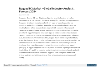 Rugged IC Market - Global Industry Analysis, Forecast 2024