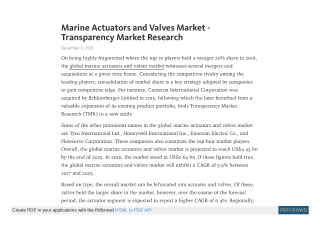 Marine Actuators and Valves Market Size, Share | Future Evaluation 2025