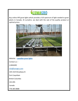 canadian grow lights  Lumagro.com