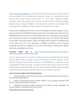 Anti-Tank Missile Market