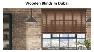 Wooden Blinds In Dubai