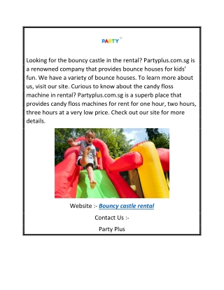 Bouncy Castle Rental | Partyplus.com.sg