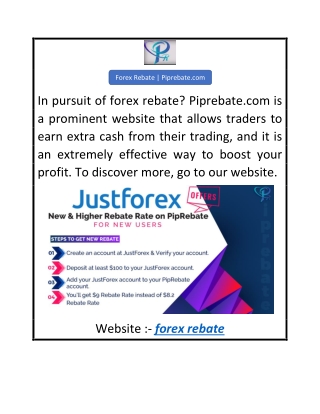 Forex Rebate  Piprebate.com