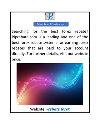 Rebate Forex  Piprebate.com