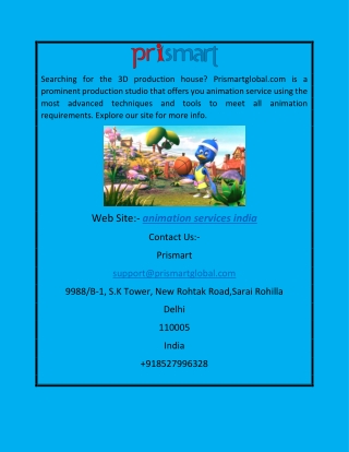 Animation Services India | Prismartglobal.com