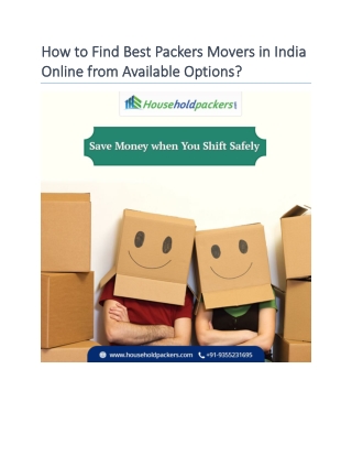 How to Find Best Packers Movers in India Online from Available Options?