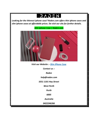 Slim Iphone Case  Raden.com
