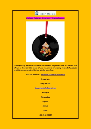 Hallmark Christmas Ornaments  Dropmebox.com