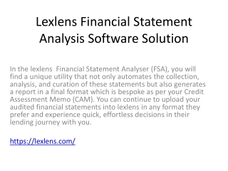 Lexlens Financial Statement Analysis Software Solution