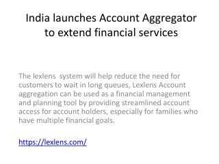 India launches Account Aggregator to extend financial services