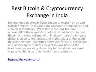 Best Bitcoin & Cryptocurrency Exchange in India