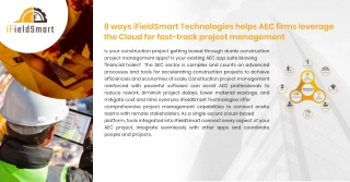 8 ways iFieldSmart Technologies helps AEC firms  leverage the Cloud for fast-tra