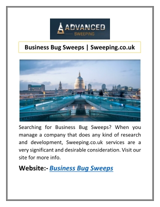 Business Bug Sweeps | Sweeping.co.uk