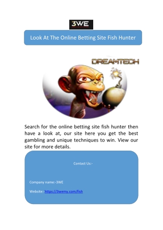 Look At The Online Betting Site Fish Hunter