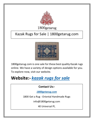 Kazak Rugs for Sale | 1800getarug.com