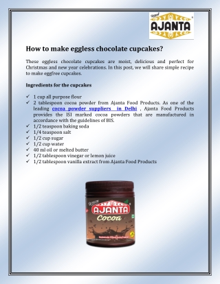 Cocoa Powder Manufacturers In India