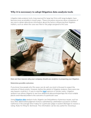 Why it is necessary to adopt litigation data analysis tools