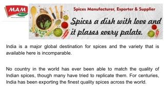 Indian Spices Exporters, Spice Manufacturer in Delhi