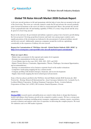 Tilt Rotor Aircraft Market Forecasts to 2028