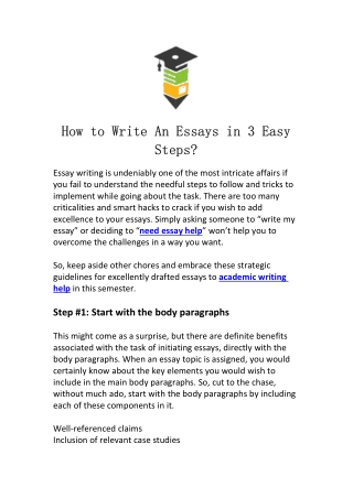 How to Write An Essays in 3 Easy Steps