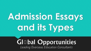 Admission Essays and its Types