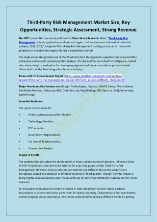 Global Third-Party Risk Management Market Opportunities and Forecast 2020-2027