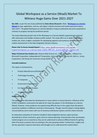 Global Workspace as a Service (WaaS) Market Opportunities and Forecast 2020-2027