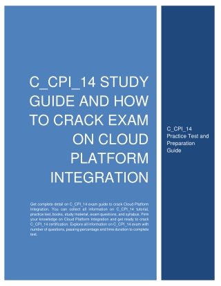 C_CPI_14 Study Guide and How to Crack Exam on SAP CPI