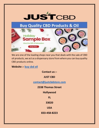 Buy Quality CBD Products & Oil