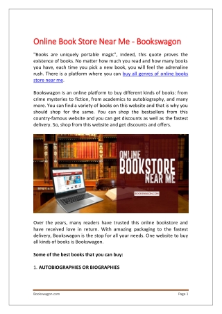 Online Book Store Near Me - Bookswagon