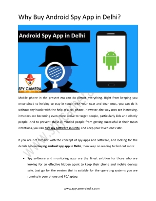 Why Buy Android Spy App in Delhi