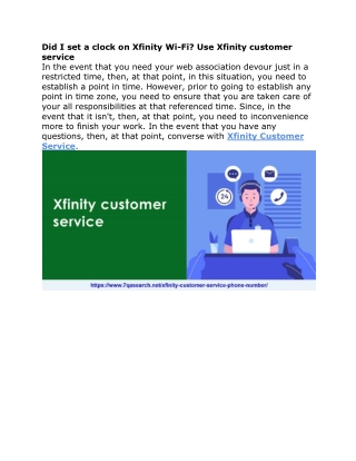 Did I set a clock on Xfinity Wi-Fi? Use Xfinity Customer Service