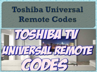 Toshiba Universal Remote Codes