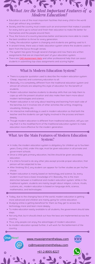 What Are the Most Important Features of Modern Education