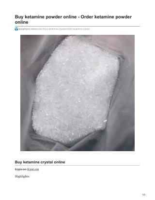 Buy Ketamine Crystal