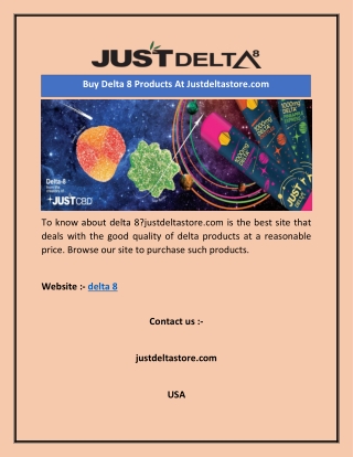 Buy Delta 8 Products At Justdeltastore.com