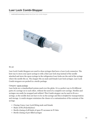 Luer Lock Combi-Stopper