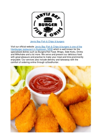 Jervis Bay Burger Restaurant Menu Huskisson,NSW - $5 off