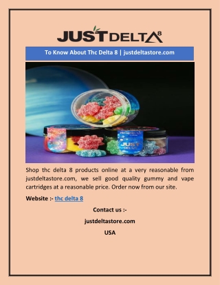 Buy Delta 8 Products At Justdeltastore.com