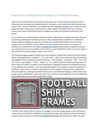 Home To Your Football Shirts Framing UK | Football Shirt Frames
