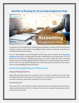 Avail Accounting Assignment Help Online in Canada by top Expert