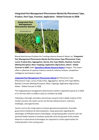 Global Integrated Pest Management Pheromones Market Research Report 2021-2028