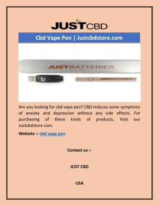 Cbd Vape Pen | Justcbdstore.com