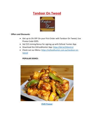 5% off - Tandoor On Tweed Indian Restaurant Tweed Heads, NSW