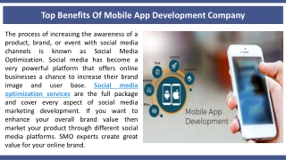 Top Benefits Of Mobile App Development Company