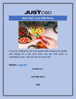 Best cbd | Just CBD Store