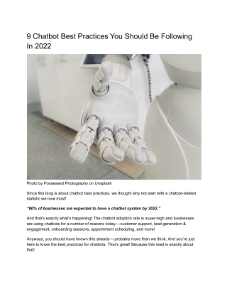 9 Chatbot Best Practices You Should Be Following In 2022