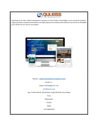 Website Development Company in Pune  Quleiss.com