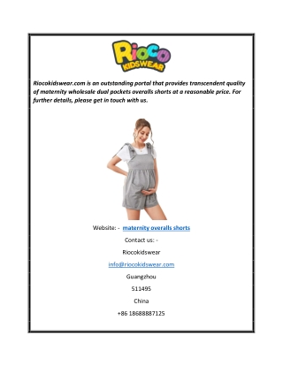 Maternity Overalls Shorts  Riocokidswear.com